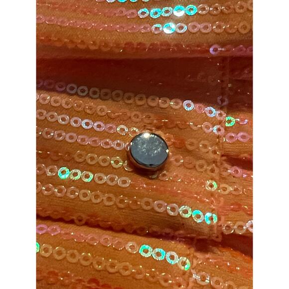 House Of Harlow 1960 Sequins Wrap Dress Orange NWT Small - Picture 8 of 14
